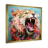 Brown and pink Lion roar - Pink Lion Wall Art