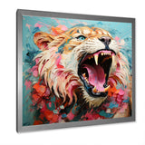 Brown and pink Lion roar - Pink Lion Wall Art