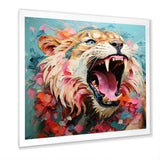 Brown and pink Lion roar - Pink Lion Wall Art