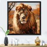 lion in an open savannah - Lion Home Decor Art