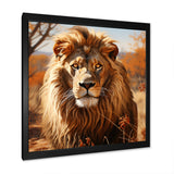 lion in an open savannah - Lion Home Decor Art