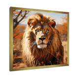 lion in an open savannah - Lion Home Decor Art