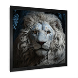 Grey Luminescent Lion - Lion Living Room Wall Art