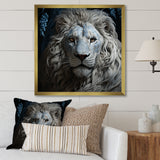 Grey Luminescent Lion - Lion Living Room Wall Art