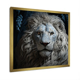 Grey Luminescent Lion - Lion Living Room Wall Art