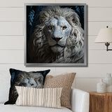 Grey Luminescent Lion - Lion Living Room Wall Art