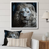Grey Luminescent Lion - Lion Living Room Wall Art