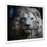 Grey Luminescent Lion - Lion Living Room Wall Art