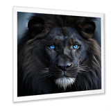 Midnight black and blue lion - Lion Canvas Wall Art