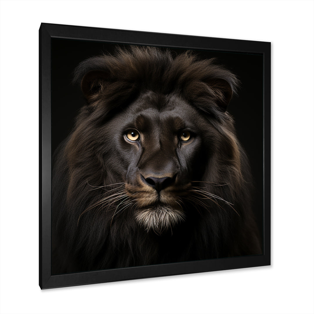 Midnight black lion - Lion Canvas Wall Art