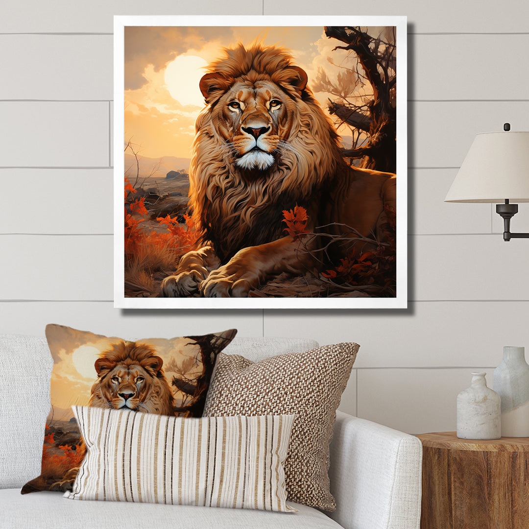 Sun Kissed Lion Majesty - Lion Wall Decor