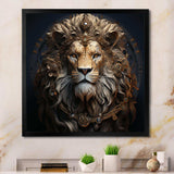 Crowned Lion in Majesty portrait I - Animals Canvas Wall Art