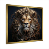 Crowned Lion in Majesty portrait I - Animals Canvas Wall Art