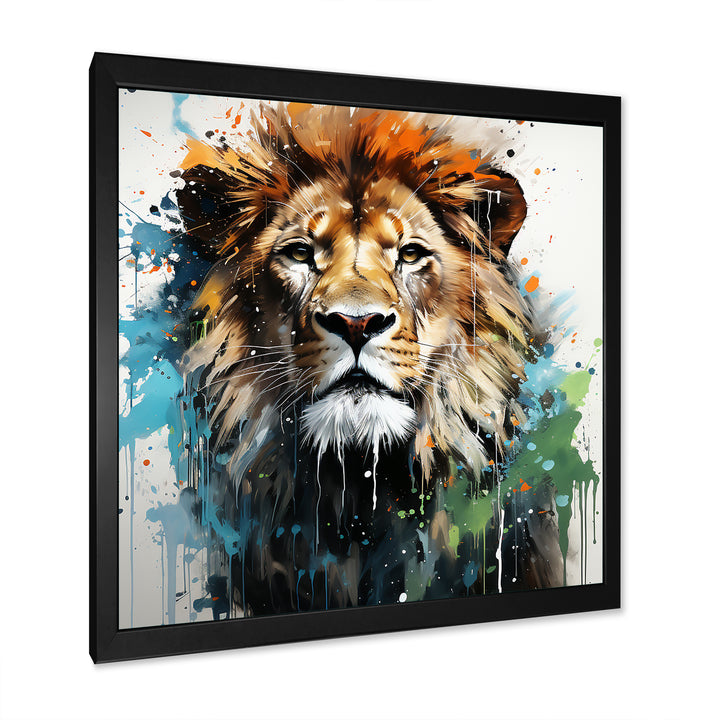 Brown and green Monarch portrait - Lion Wall Art Prints
