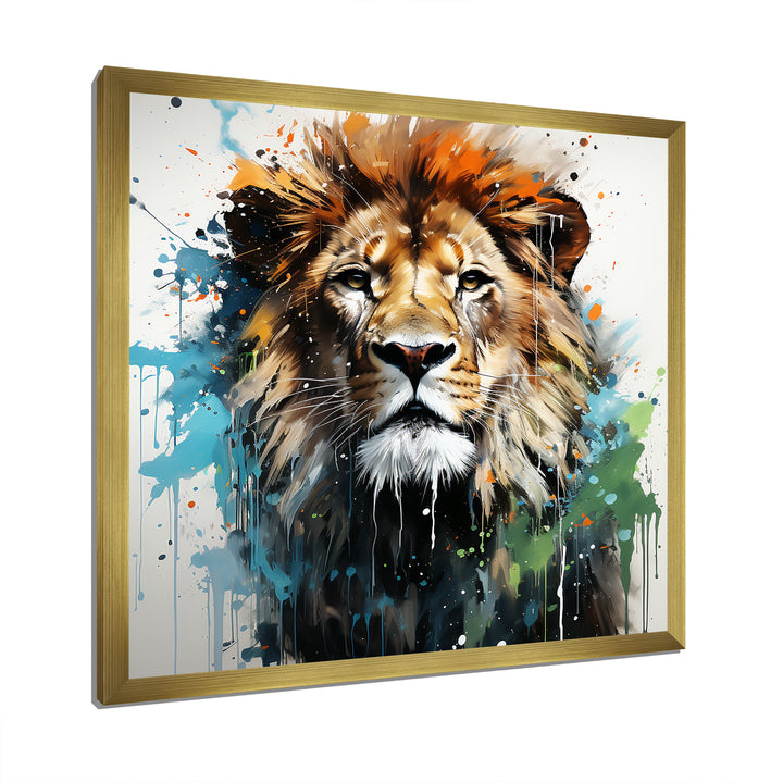 Brown and green Monarch portrait - Lion Wall Art Prints