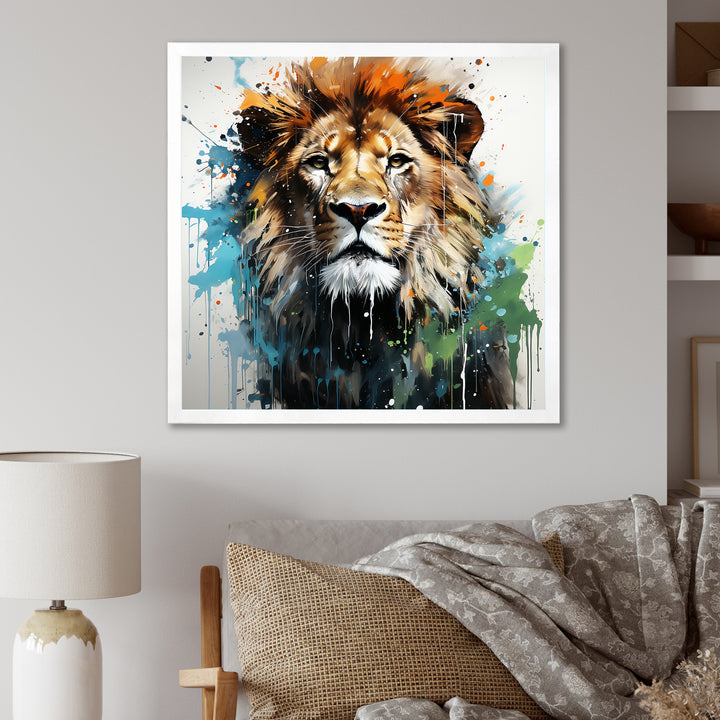 Brown and green Monarch portrait - Lion Wall Art Prints