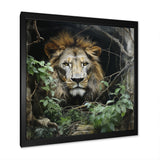Grey and Green Lion in Jungle - Brown Lion Wall Art