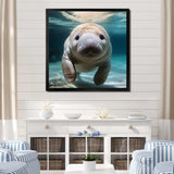 Curious Manatee gaze III - Animals Canvas Wall Art