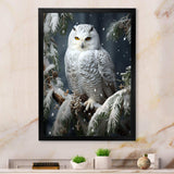 Snowy Owl winter watch I - Animals Canvas Wall Art