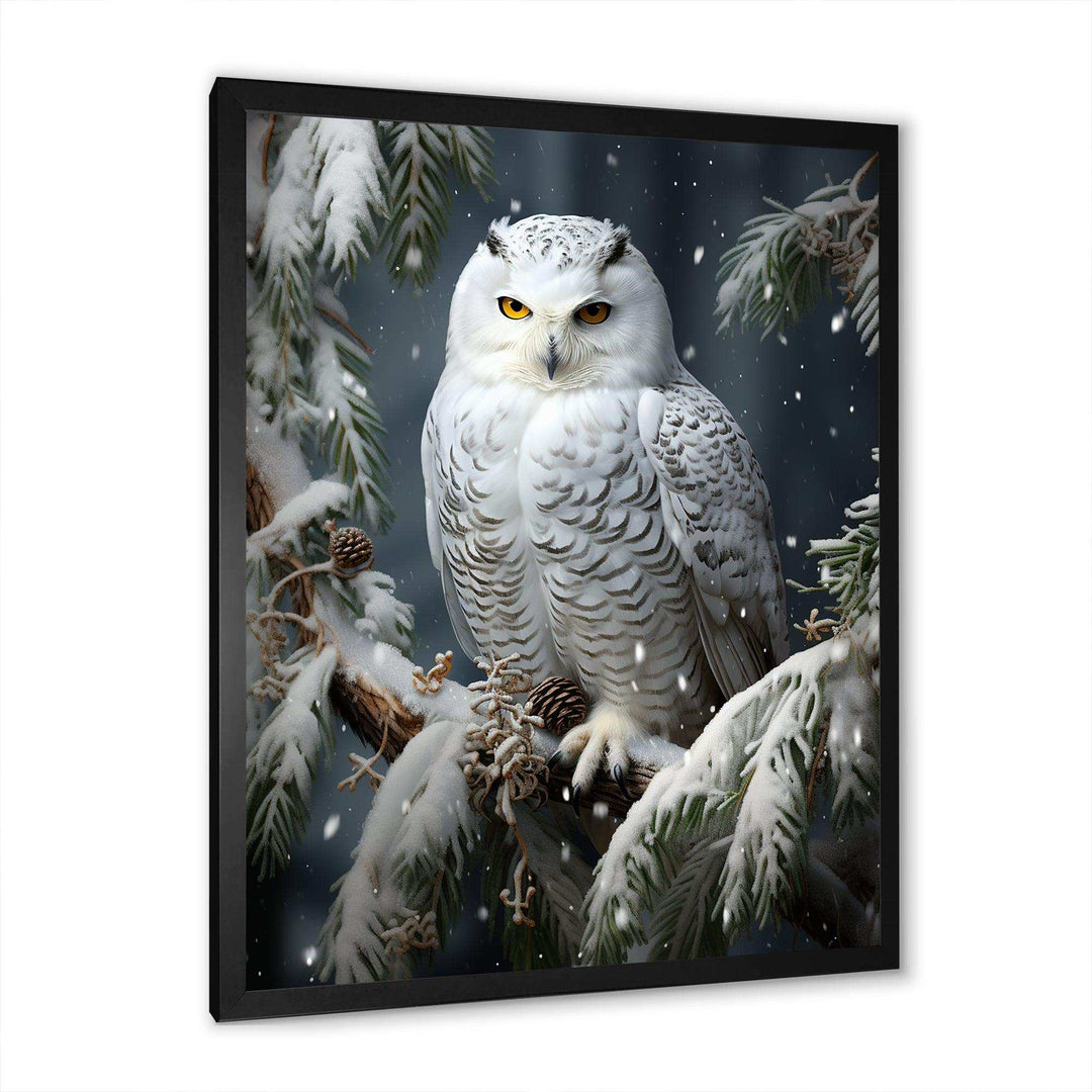 Snowy Owl winter watch I - Animals Canvas Wall Art