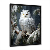 Snowy Owl winter watch I - Animals Canvas Wall Art