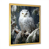 Snowy Owl winter watch I - Animals Canvas Wall Art