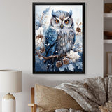 Winters owl gaze serenity - Owl Bedroom Wall Art