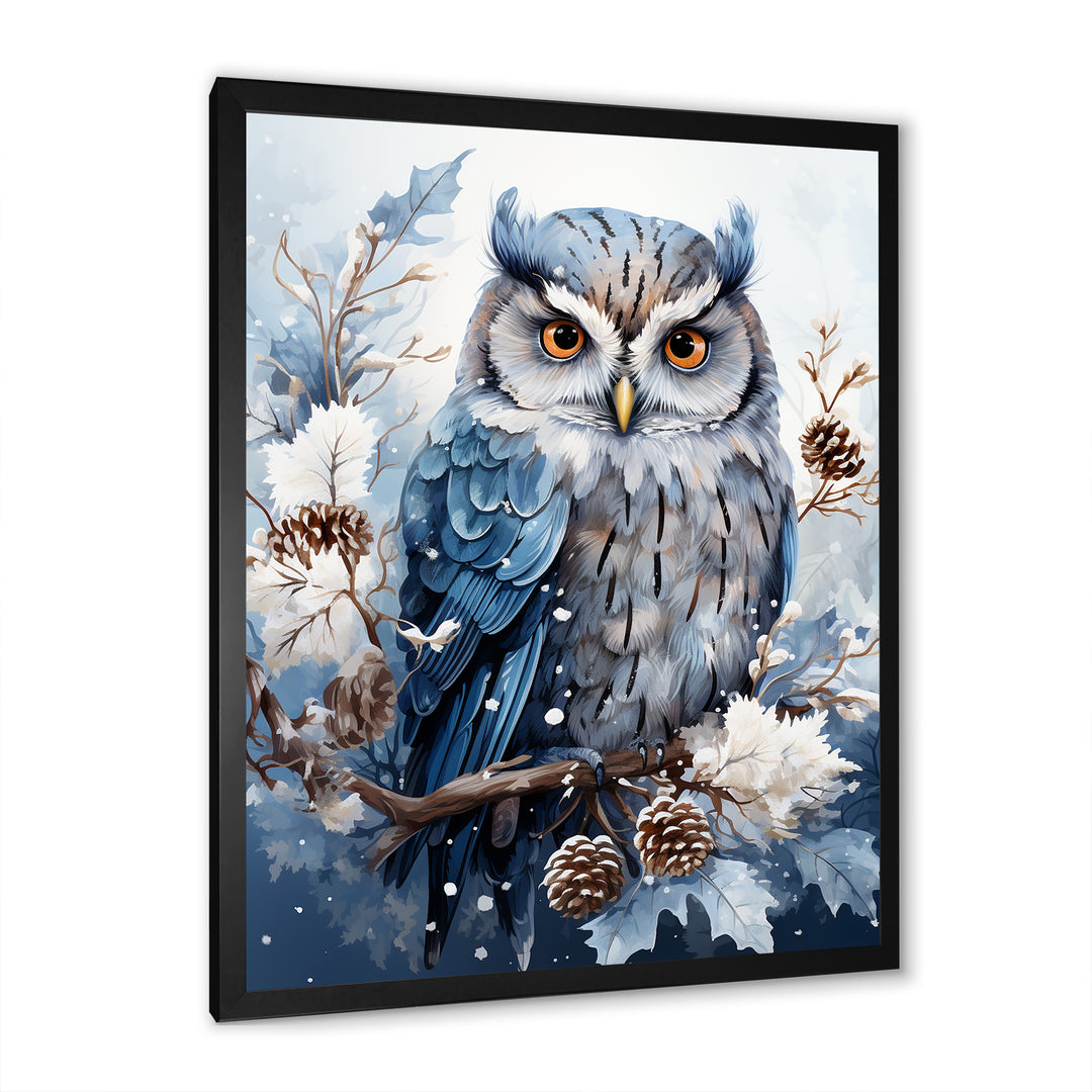 Winters owl gaze serenity - Owl Bedroom Wall Art