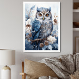 Winters owl gaze serenity - Owl Bedroom Wall Art