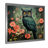 Emerald Owl Matisse Style in Green and Pink - Owl Wall Art Prints