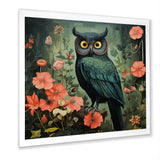 Emerald Owl Matisse Style in Green and Pink - Owl Wall Art Prints