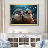 Penguin Festive Gathering - Penguin Canvas Wall Art