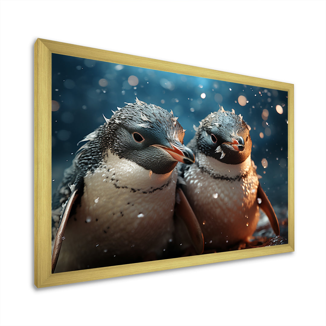 Penguin Festive Gathering - Penguin Canvas Wall Art