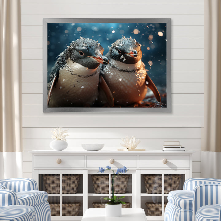 Penguin Festive Gathering - Penguin Canvas Wall Art