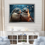 Penguin Festive Gathering - Penguin Canvas Wall Art