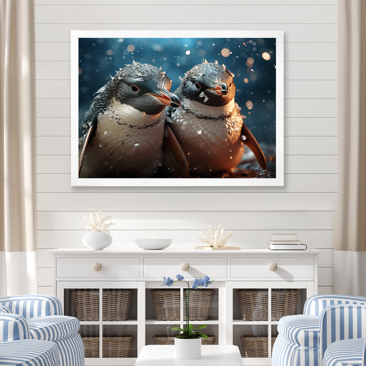 Penguin Festive Gathering - Penguin Canvas Wall Art
