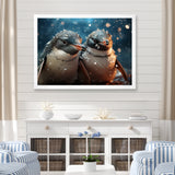 Penguin Festive Gathering - Penguin Canvas Wall Art