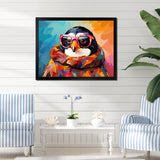 Pop art Penguin with sunglasses - Penguin Wall Art Prints