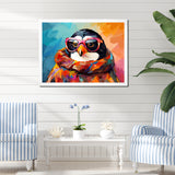 Pop art Penguin with sunglasses - Penguin Wall Art Prints