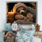 Brown Sloth Serenity sleep - Sloth Framed Canvas Art
