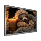 Brown Sloth Serenity sleep - Sloth Framed Canvas Art