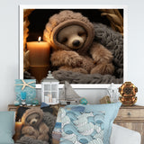 Brown Sloth Serenity sleep - Sloth Framed Canvas Art