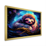 Blue and purple Sloth Serenity sleep - Sloth Living Room Wall Art