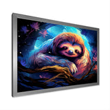 Blue and purple Sloth Serenity sleep - Sloth Living Room Wall Art