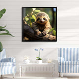 Baby Sloth photo - Animals Canvas Wall Art