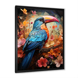 Blue and orange Toucan Treasures - Blue Toucan Wall Art