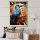 Blue and orange Toucan Treasures - Blue Toucan Wall Art