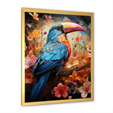 Blue and orange Toucan Treasures - Blue Toucan Wall Art