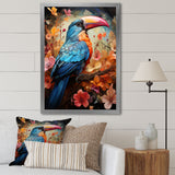 Blue and orange Toucan Treasures - Blue Toucan Wall Art