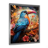 Blue and orange Toucan Treasures - Blue Toucan Wall Art